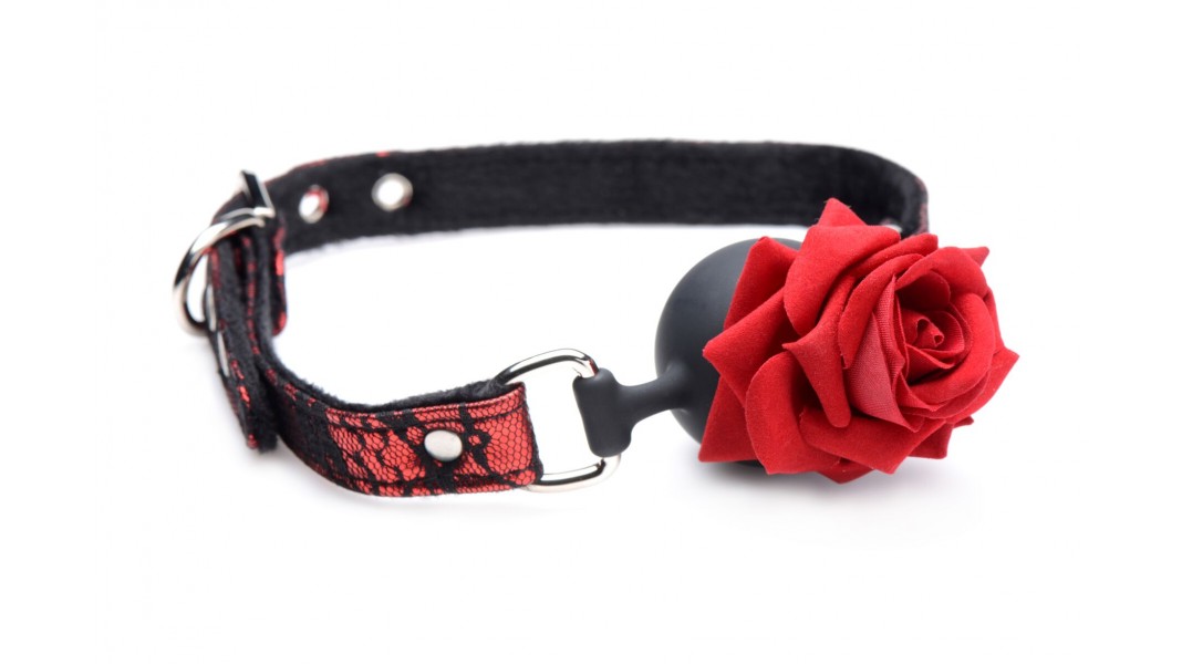 Кляп у вигляді троянди Master Series Eye-Catching Ball Gag With Rose