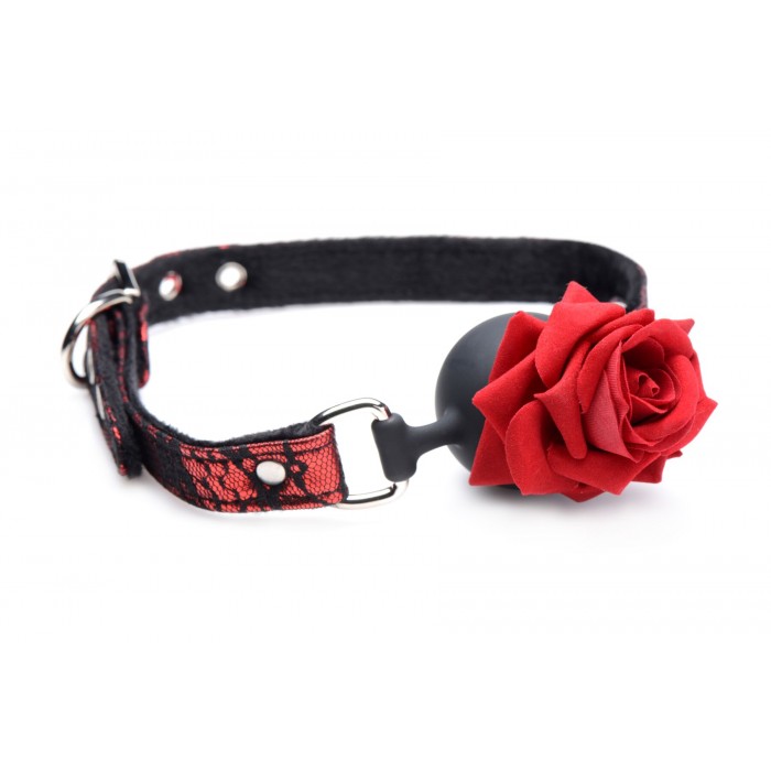 Кляп у вигляді троянди Master Series Eye-Catching Ball Gag With Rose