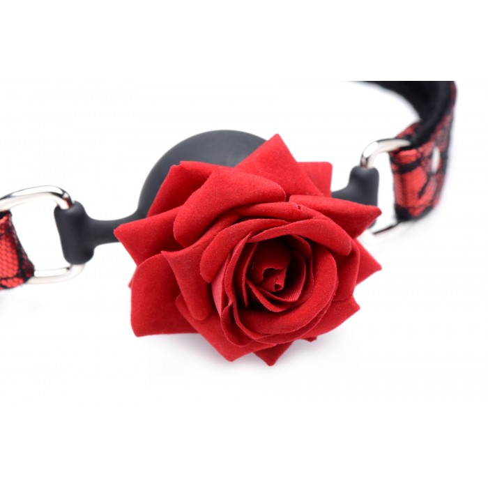 Кляп у вигляді троянди Master Series Eye-Catching Ball Gag With Rose
