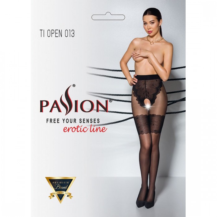 Колготки з відкритим доступом Passion TIOPEN 013, розмір 1/2 (20/40 den), Чорні