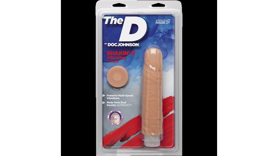 Фалоімітатор з вібрацією Doc Johnson The D: Shakin D 7 Inch Vibro ULTRASKYN