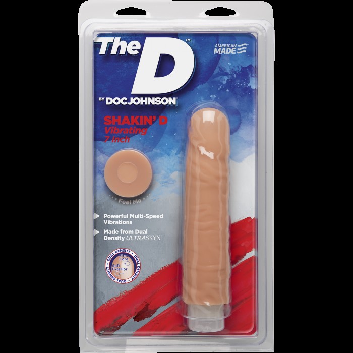 Фалоімітатор з вібрацією Doc Johnson The D: Shakin D 7 Inch Vibro ULTRASKYN