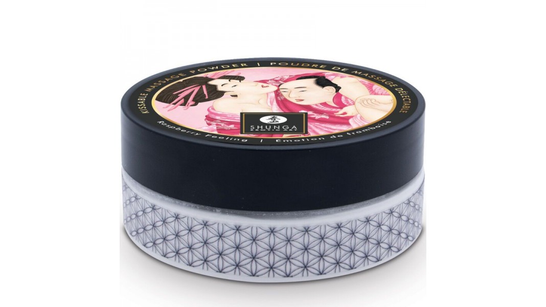 Смачна пудра для оральних ласк Shunga Body Powder - Raspberry feeling (75 гр)