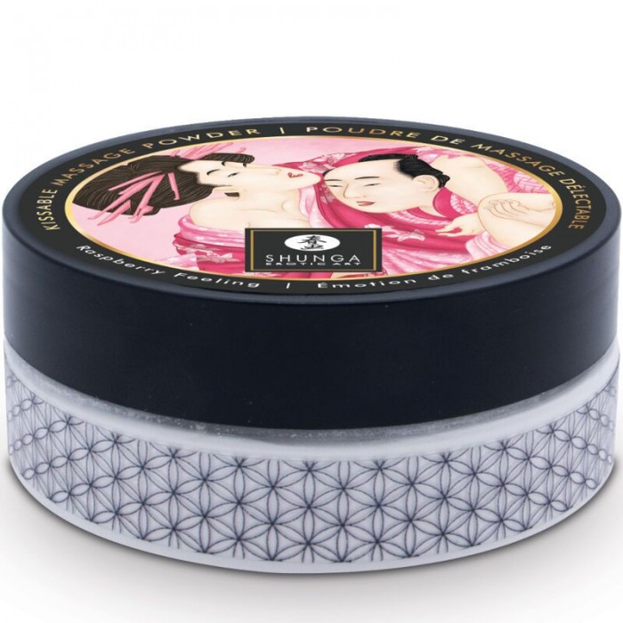 Смачна пудра для оральних ласк Shunga Body Powder - Raspberry feeling (75 гр)