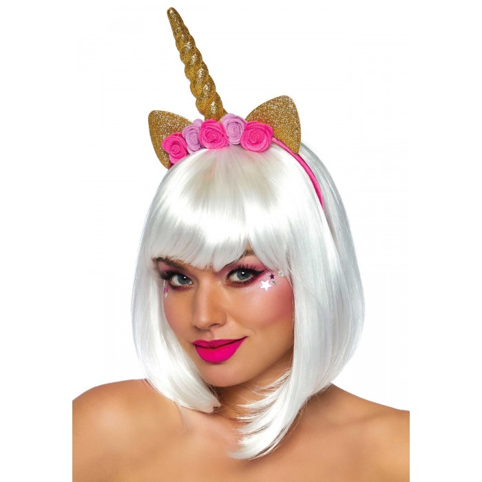 Пов'язка на голову у вигляді золотого рога єдинорога Leg Avenue Golden unicorn flower