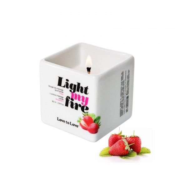 Масажна свічка Love To Love LIGHT MY FIRE Strawberry (80 мл)