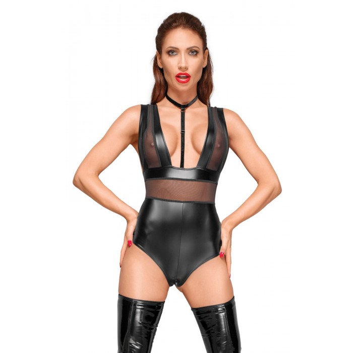 Еротичне боді з мокрим ефектом Noir Handmade F183 Powerwetlook, розмір XXL