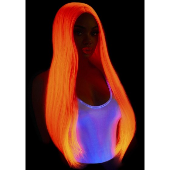 Эротический парик Leg Avenue Long straight center part wig neon pink