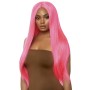 Еротична перука Leg Avenue Long straight center part wig neon pink