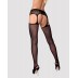 Эротические чулки Obsessive Garter stockings S307 black XL/XXL
