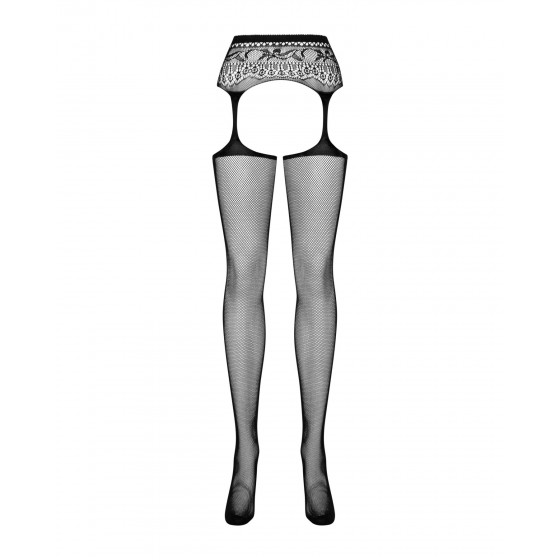 Эротические чулки Obsessive Garter stockings S307 black XL/XXL