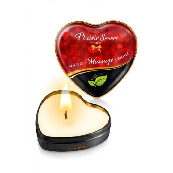 Масажна свічка сердечко Plaisirs Secrets Natural (35 мл)
