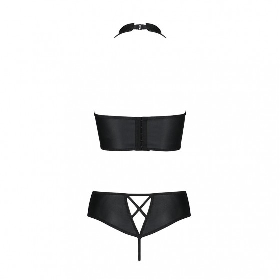 Комплект нижньої білизни з еко-шкіри Nancy Bikini black L / XL-Passion