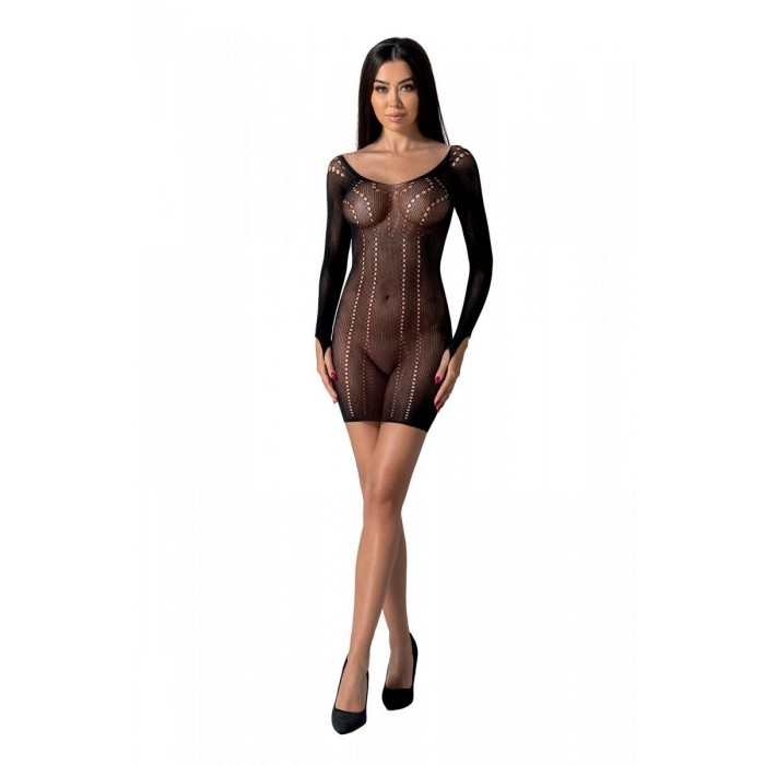 Напівпрозора міні-сукня Passion BS101, розмір One Size, Чорна