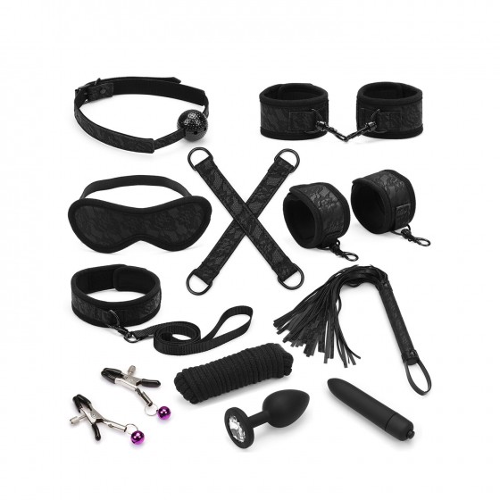 Набір для БДСМ Liebe Seele Black Lace and Neoprene 11pcs Bondage Kit