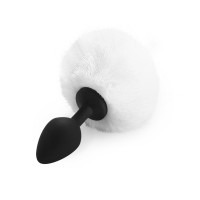 Силиконовая анальная пробка М Art of Sex - Silicone Butt plug Rabbit Tail, Белый