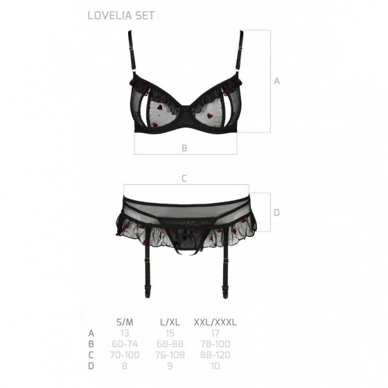 Сексуальный комплект с поясом для чулок LOVELIA SET black L/XL - Passion