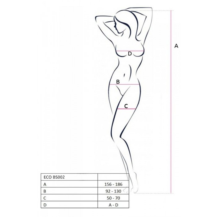 Бодістокінг з доступом Passion ECO BS002, розмір One Size, Червоний
