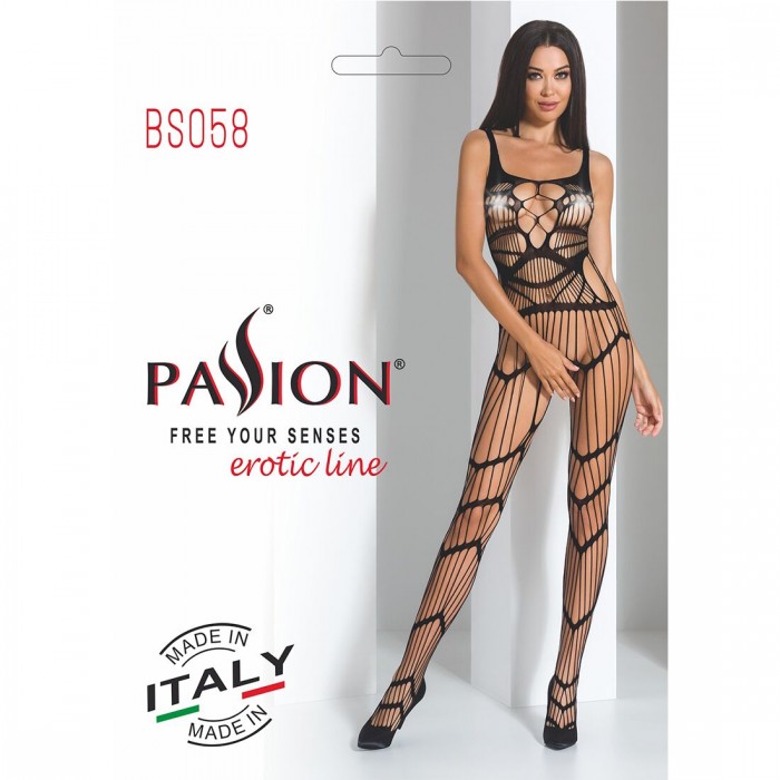 Эротический бодистокинг Passion BS058, размер One Size, Черный