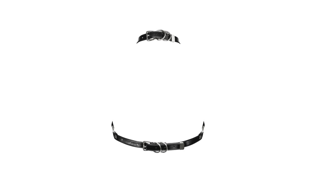 Портупея на груди з штучної шкіри Obsessive A740 harness, розмір O/S, Чорна