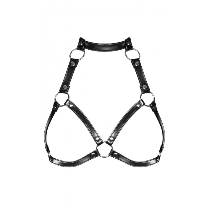 Портупея на груди з штучної шкіри Obsessive A740 harness, розмір O/S, Чорна