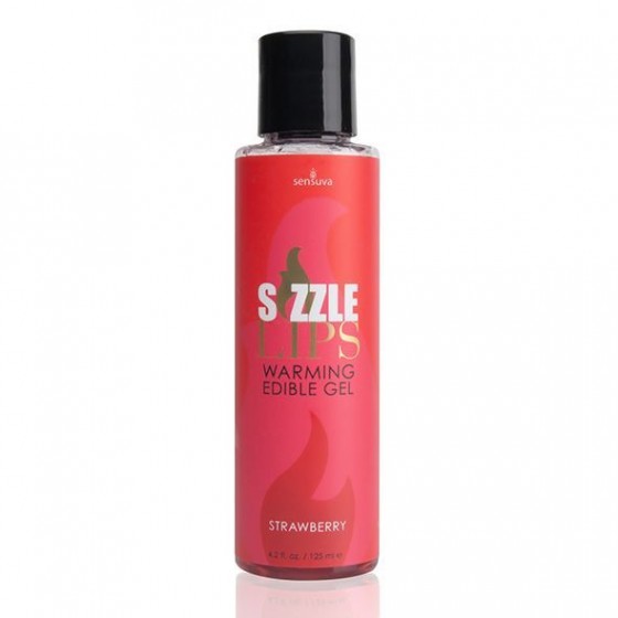 Зігріваючий масажний гель Sensuva - Sizzle Lips Strawberry (125 мл)