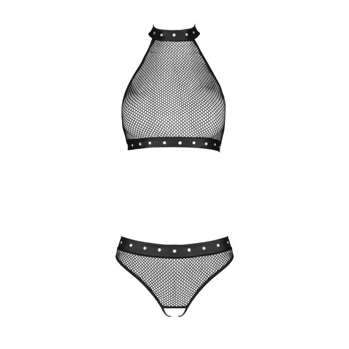 Эротический комплект белья с открытым доступом Passion MOONLIGHT SET, размер L/XL, Черный