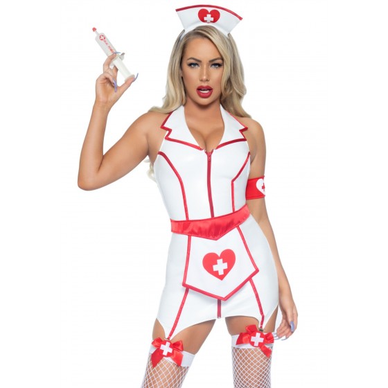 Еротичний костюм медсестри Leg Avenue Vinyl ER Hottie L