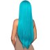 Еротична перука Leg Avenue Long straight center part wig turquoise
