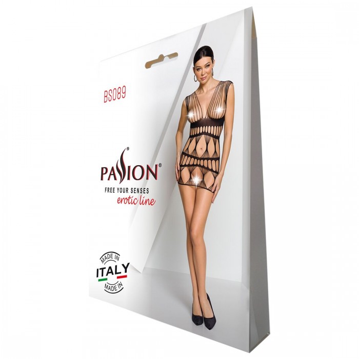 Бодистокинг-платье Passion BS089, размер One Size, Черный