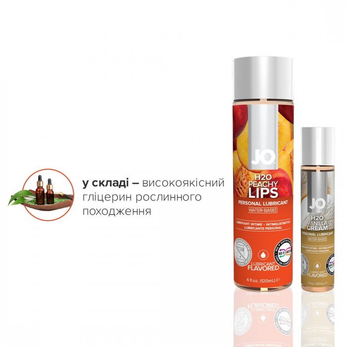 Комплект лубрикантів System JO GWP - Peaches&Cream - Peachy Lips 120 мл&H2o Vanilla 30 мл
