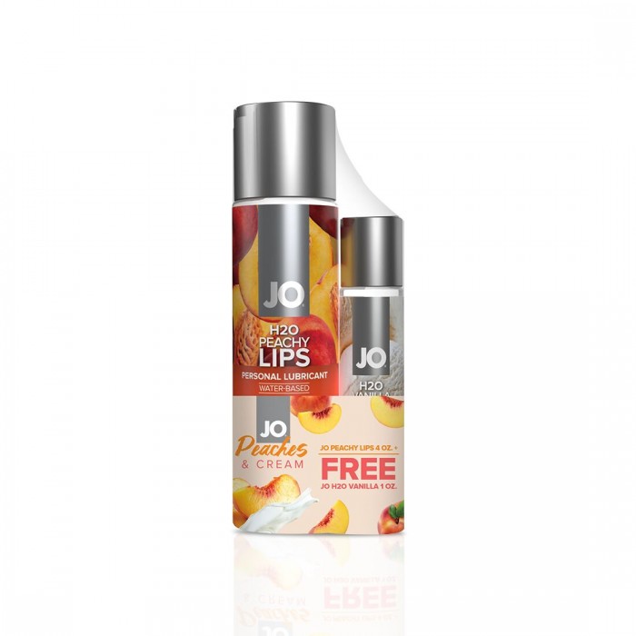 Комплект лубрикантів System JO GWP - Peaches&Cream - Peachy Lips 120 мл&H2o Vanilla 30 мл