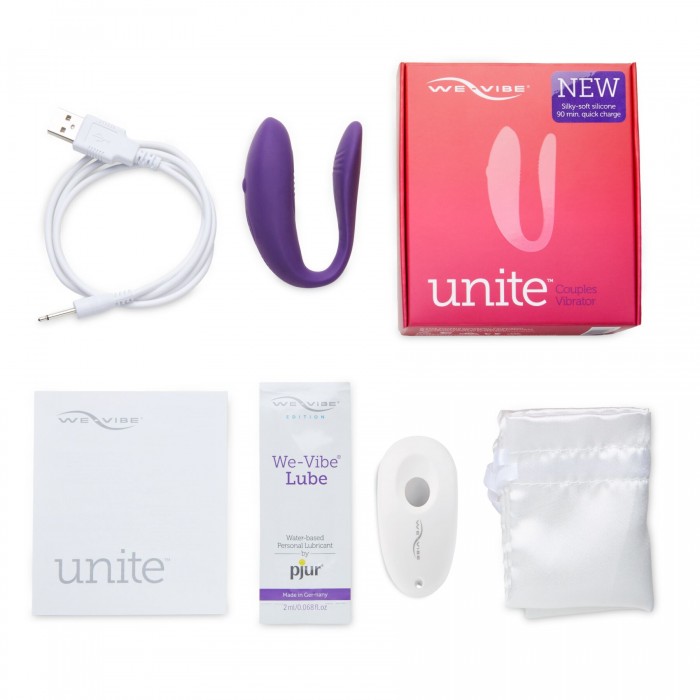 Вібратор для пар We-Vibe Unite з пультом ДУ, Фіолетовий