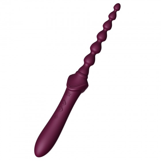 Вагінально-кліторальний вібратор із насадками Zalo — Bess 2 Velvet Purple