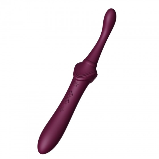 Вагинально-клиторальный вибратор с насадками Zalo — Bess 2 Velvet Purple