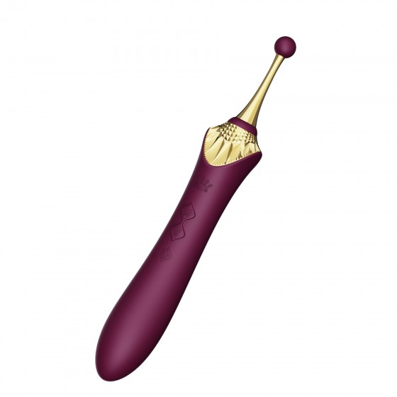Вагинально-клиторальный вибратор с насадками Zalo — Bess 2 Velvet Purple