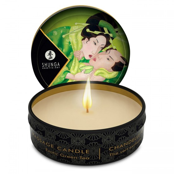Масажна свічка з афродизіаками Shunga Mini Massage Candle - Exotic Green Tea (30 мл)