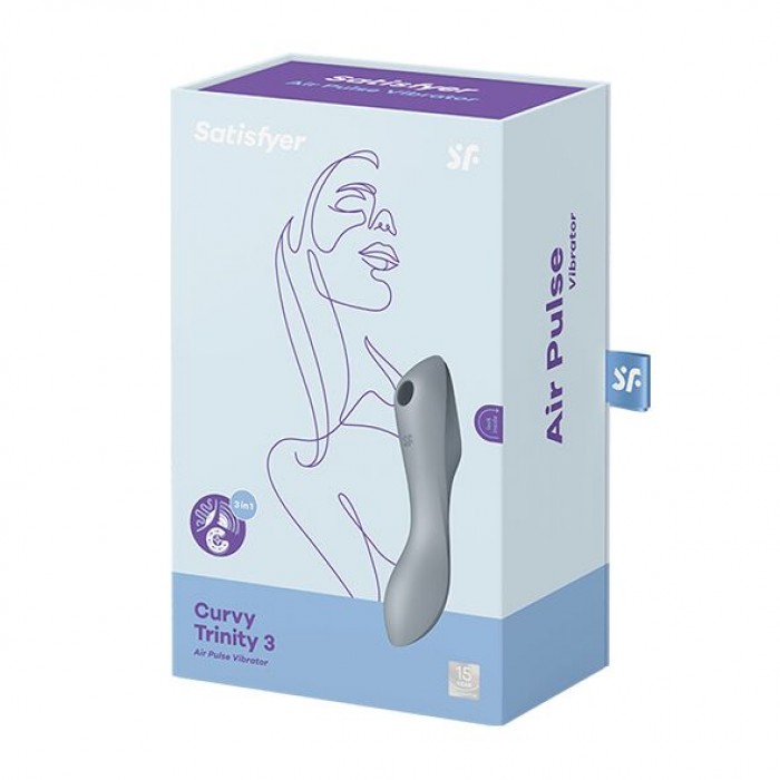 Вакуумний вібратор Satisfyer Curvy Trinity 3 BlueGrey