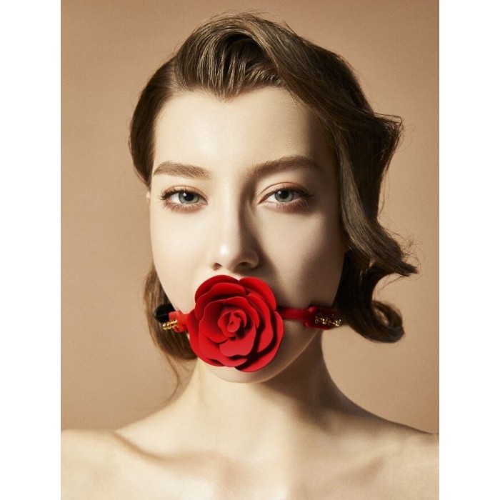 Розкішний кляп у вигляді троянди Zalo - Rose Ball Gag, подвійне використання