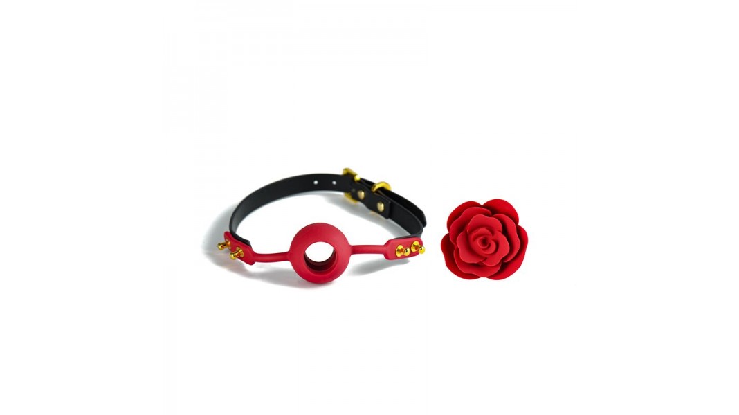 Розкішний кляп у вигляді троянди Zalo - Rose Ball Gag, подвійне використання