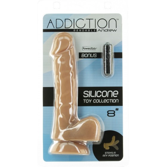 Фаллоимитатор ADDICTION - ANDREW - 8" Bendable Silicone Dong - Caramel