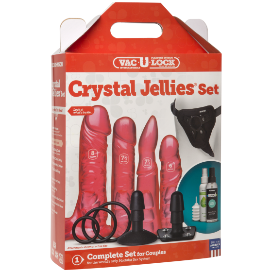 Набір для страпона Doc Johnson Vac-U-Lock Crystal Jellies Set