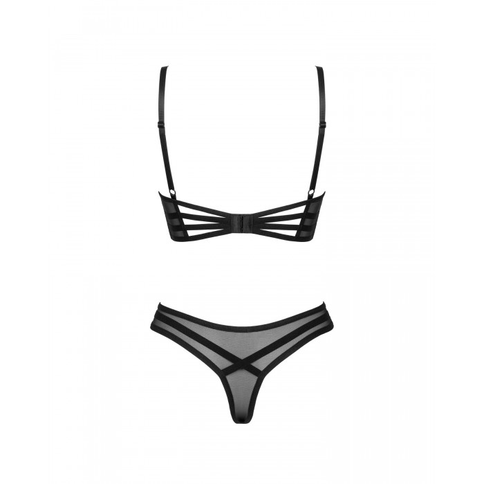 Комплект жіночої нижньої білизни Obsessive Roxelia 2-pcs set, розмір M/L, Чорний