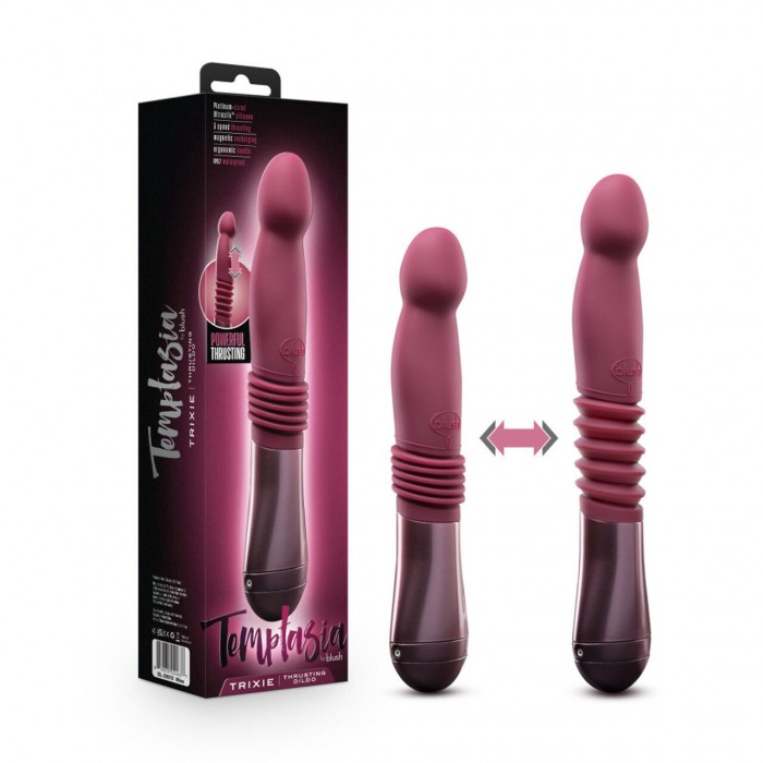 Вібратор пульсатор Temptasia by Blush - Trixie Thrusting Dildo - Wine Red