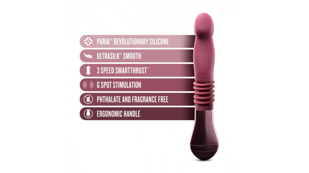 Вібратор пульсатор Temptasia by Blush - Trixie Thrusting Dildo - Wine Red