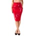 Сексуальная виниловая юбка Art of Sex - Morgana с вырезом и шнуровкой, цвет красный, размер XL