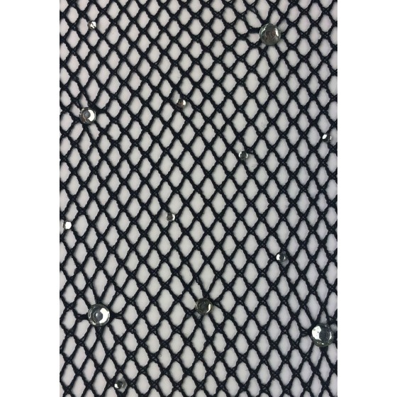 Эротические чулки Leg Avenue Rhinestone micro net tights Black O/S