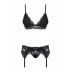 Комплект жіночої нижньої білизни Obsessive 810-SEG-1 3 pcs set black S / M