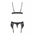 Комплект женского нижнего белья Obsessive 810-SEG-1 3 pcs set black S/M