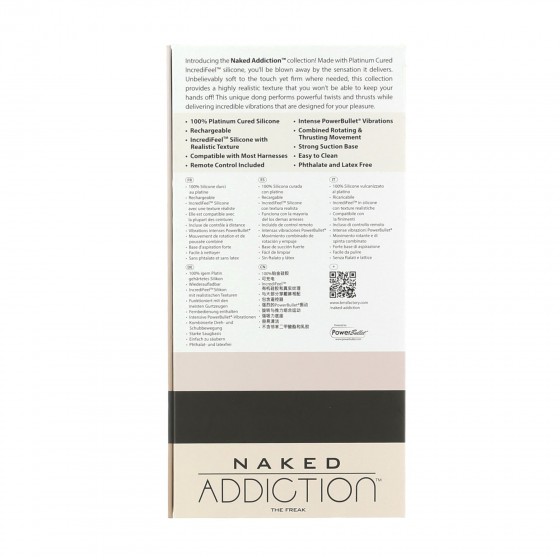 Фалоімітатор з вібрацією ADDICTION-Naked the Freak-7.5 